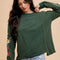 Annie Wear Embroidered Long Sleeve French Terry Top