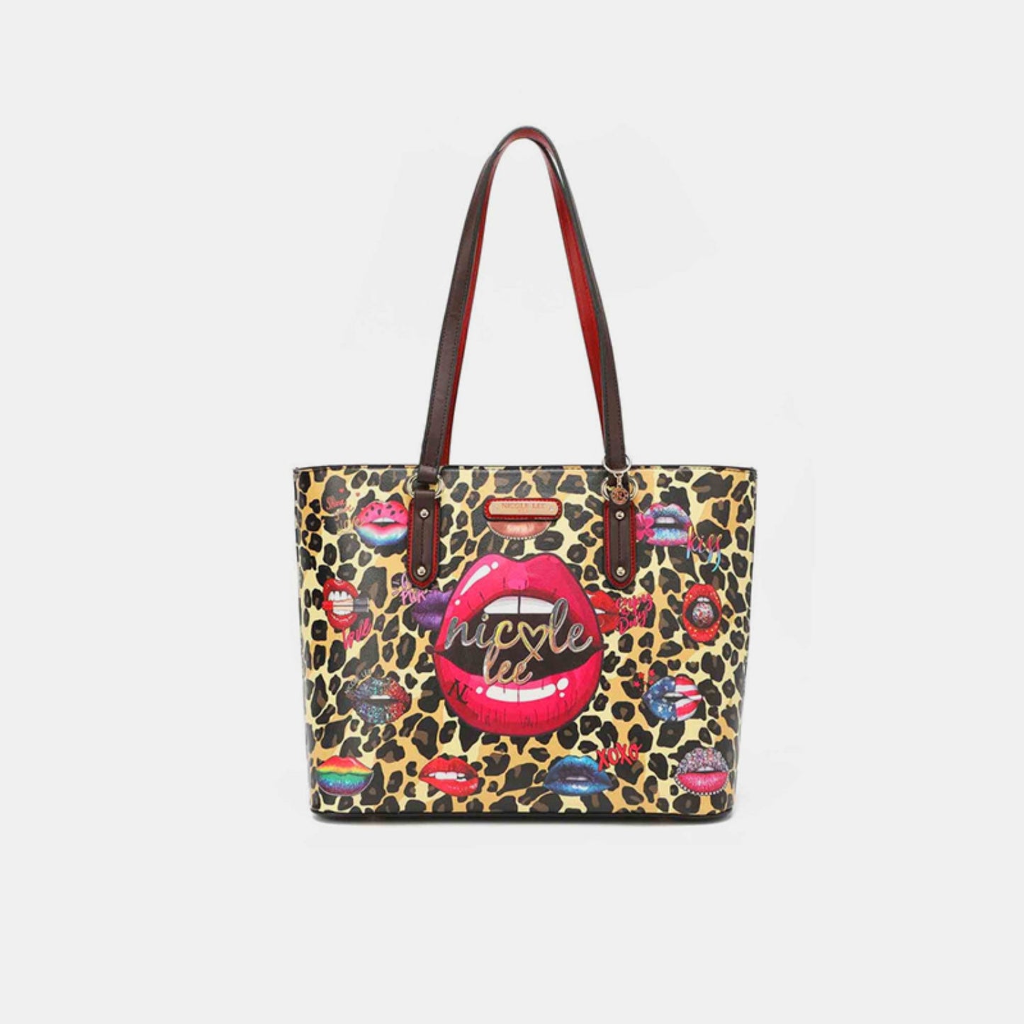 Nicole Lee USA 3-Piece Wild Lips Print Handbag Set