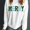 MERRY CHRISTMAS Contrast Long Sleeve Sweatshirt