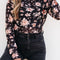 Floral Mock Neck Long Sleeve Blouse